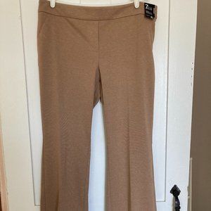 NWT New York & Co 7th Avenue Pant Pull On Bootcut Stretch Womens XL Average Tan